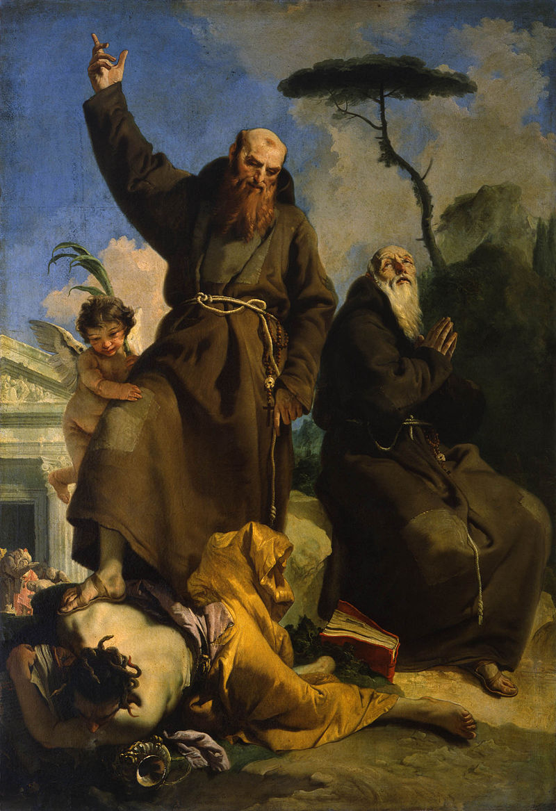 I santi Fedele da Sigmaringen e Giuseppe da Leonessa che calpestano l’eresia